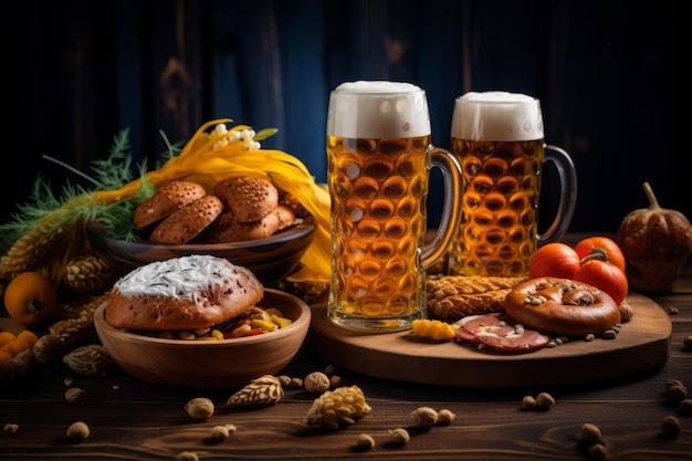 Oktoberfest tasty bavarian festival beer snacks