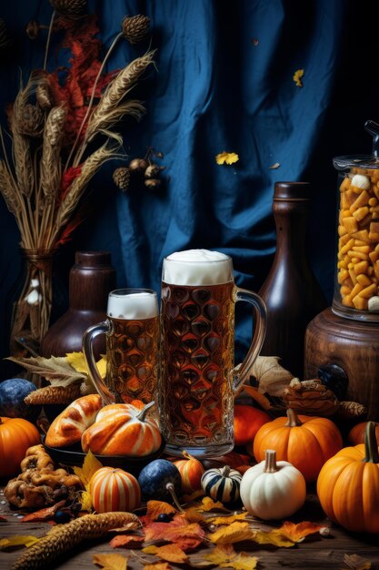 Foto oktoberfest gustosi snack alla birra del festival bavarese