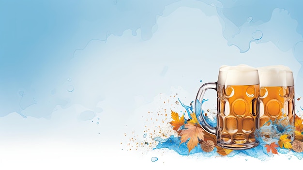 Oktoberfest Web banner with copy space Generative AI