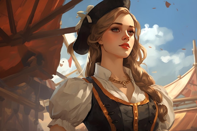 Oktoberfest woman illustration