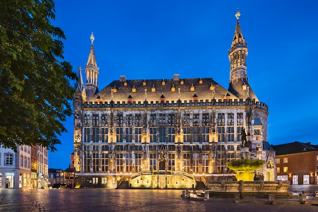 Old Aachen Town Hall At Night