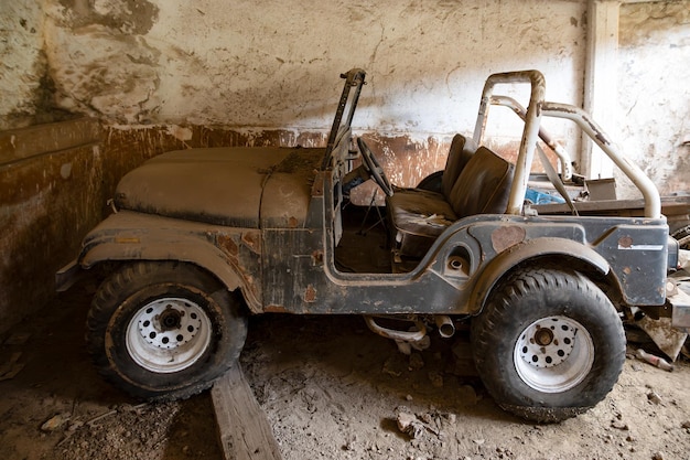 Old abandoned 4x4 jeep