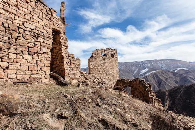 Old abandoned city of Gamsutl Republic of Dagestan, Russia. Caucasus