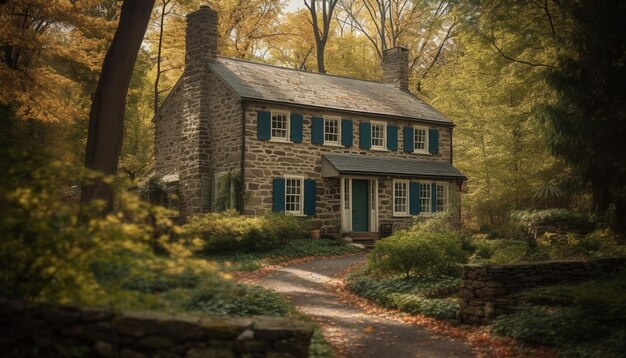 An old abandoned cottage a spooky relic of history generated by AI