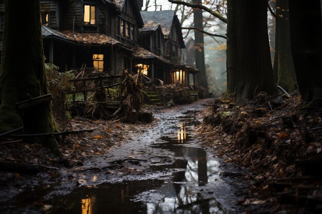 An old abandoned house in the woods a broken house