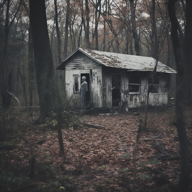 an old abandoned house in the woods