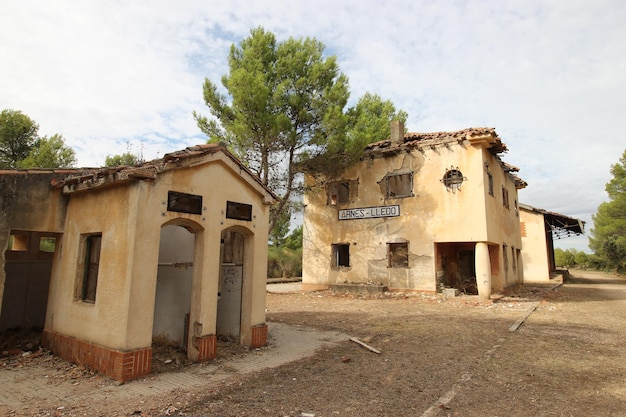 Old abandoned railway station in Arns-Lled, Greenway of Terra Alta.