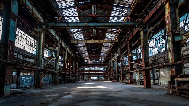 Photo old abandoned steelworks in ostrava generative ai