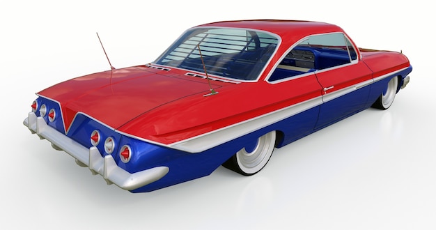 Old American car in excellent condition. 3d rendering.