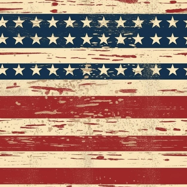 Photo an old american flag with stars on a grungy background generative ai