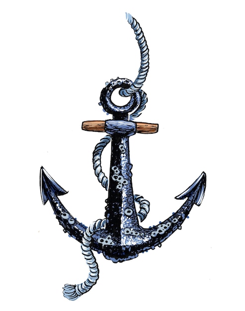 Old anchor Handdrawn illustration