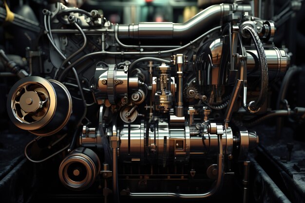 Photo old antique car engine closeup