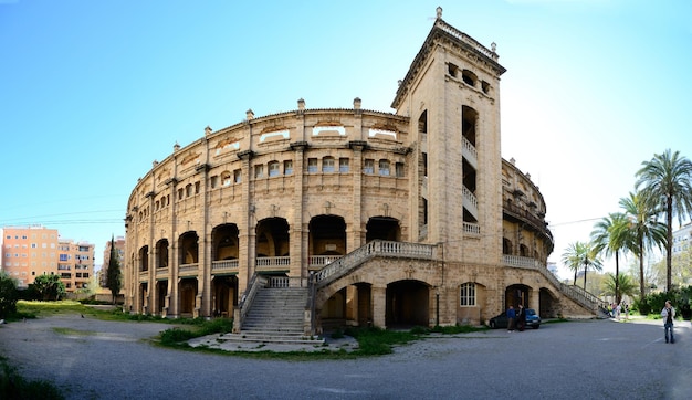 Old antique stadium in mallorca panorama