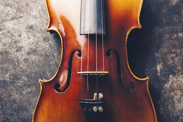 Photo old antique violin