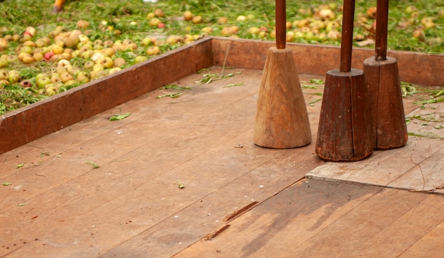 Old apple press for cider