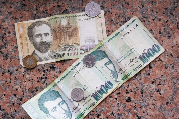 Старые армянские деньги Драм бизнес-фона