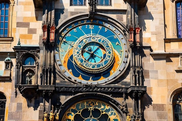 Foto il vecchio orologio astronomico è una delle principali attrazioni di praga, il centro storico della città.