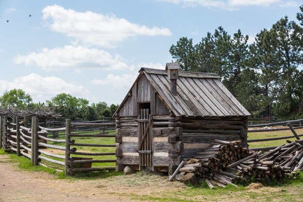 Old barn on midwest farm in the Summer.