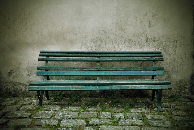 Old bench on the street