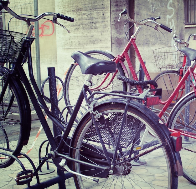 Old bicycles in Bologna Italy