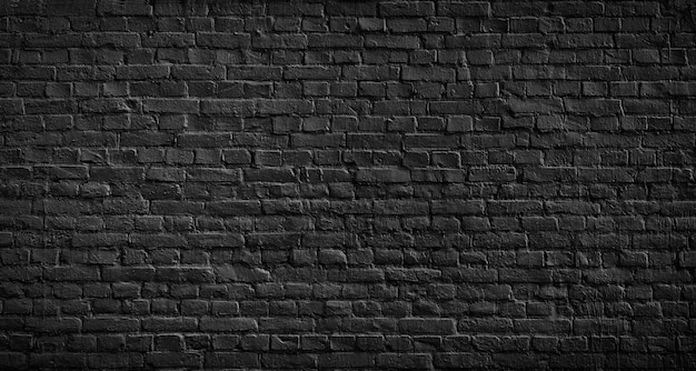 Old black brick wall background