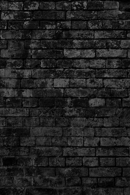 Old black brick wall background