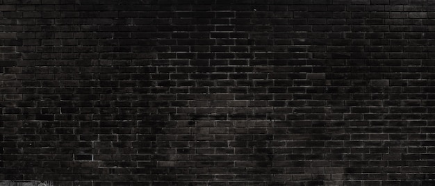 Old black brick wall closeup