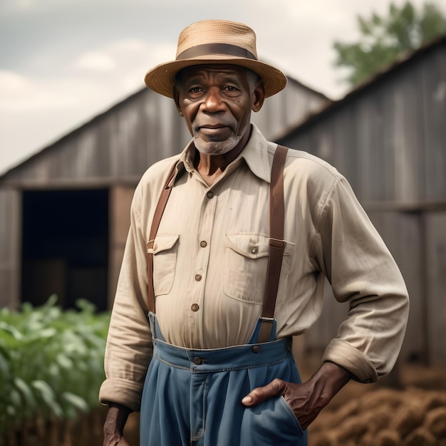 Old black man attractive farmer