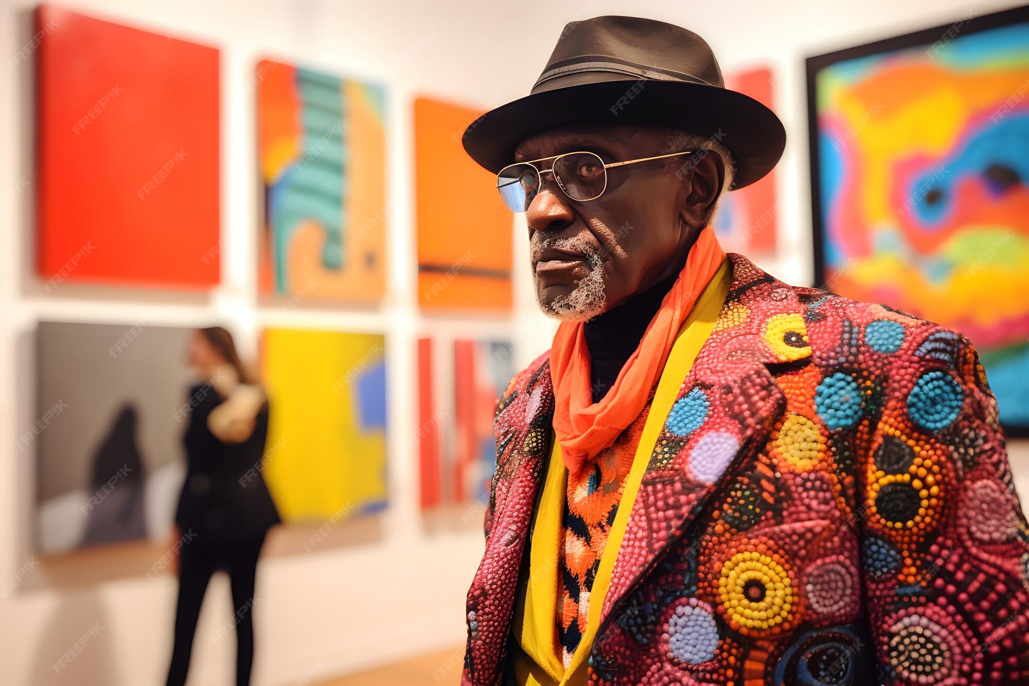 premium-ai-image-old-black-man-wearing-vibrant-colorful-clothing-in