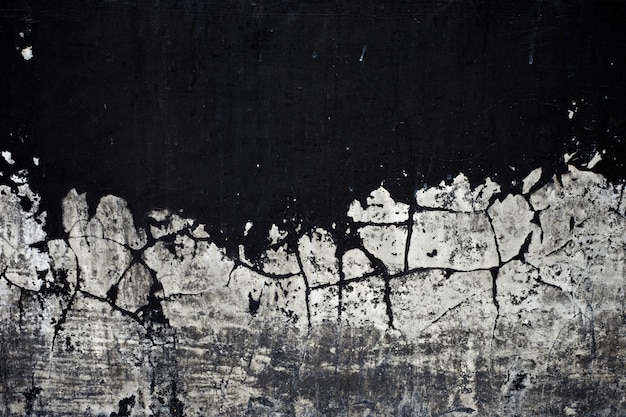 콘크리트 벽 배경을 벗겨 오래 된 검은 페인트 질감