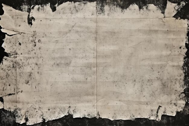 Photo old black square empty ripped folded torn cardboard paper poster grunge scratched old shabby surface