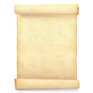 Premium Photo  Old blank antique scroll paper isolated on white