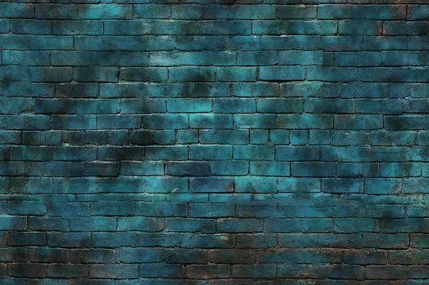 Photo old blue brick wall texture grunge background for design