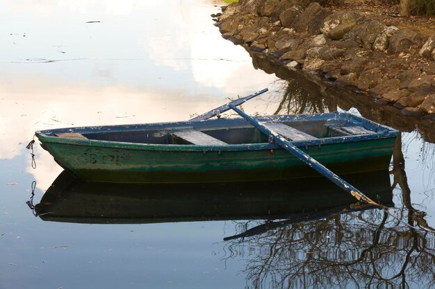 Old boat on the river