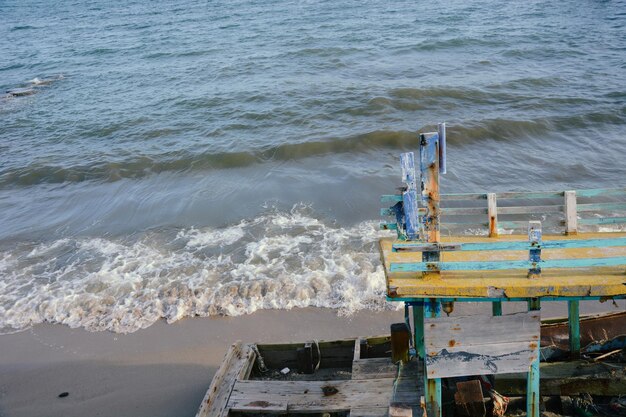 Old boat in the sea