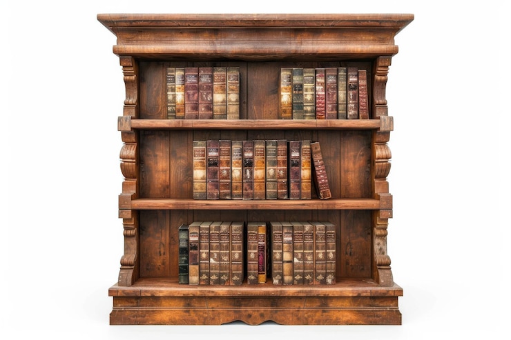 Photo old book collection isolated in transparent background