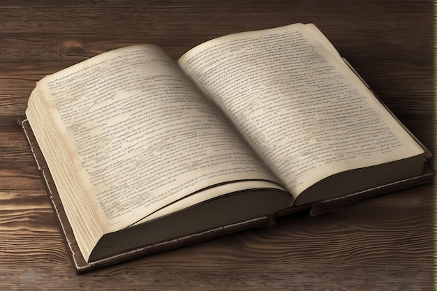 старая книга и старый винтажный бумажный усилитель, открытый на темном деревянном фоне