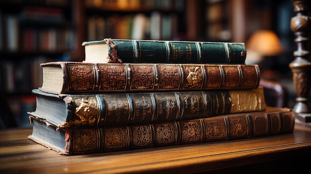 old books HD 8K wallpaper Stock Photographic Image