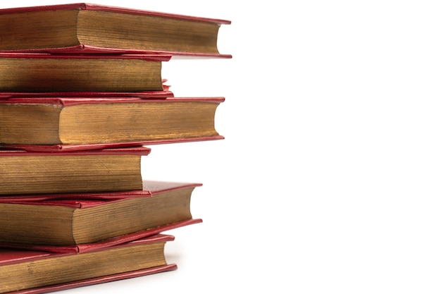 Old books isolated on white background