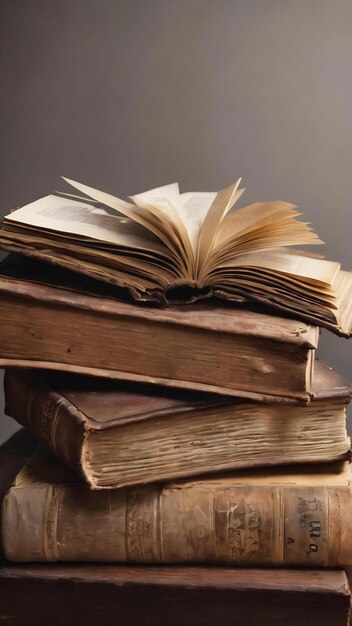 Old books with white background