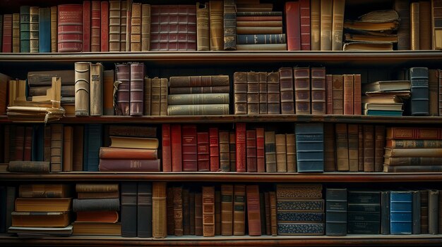 Photo old bookshelves