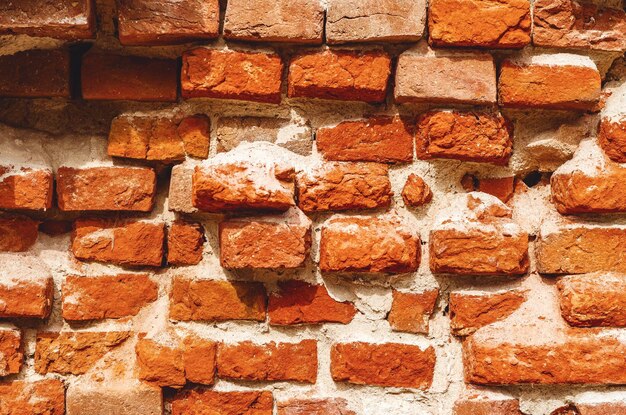 Old brick wall abstract background brickwork with cement