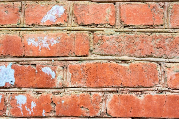 Old brick wall red color masonry close up texture