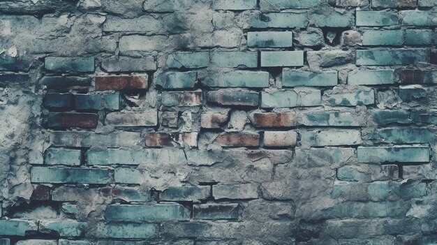 Old brick wall with chipping natural stone AI generated image