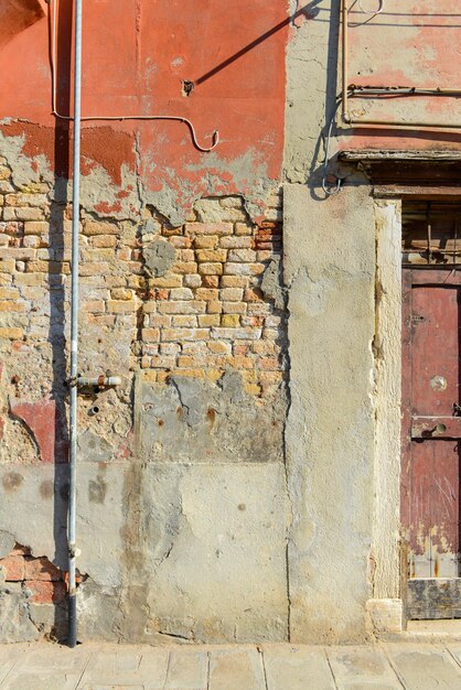 Photo old brick wall with red brick background vintage wall background