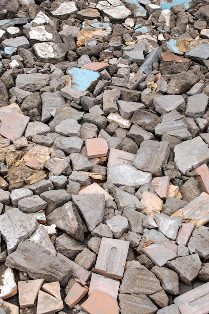 Old bricks fragments close up abstract background