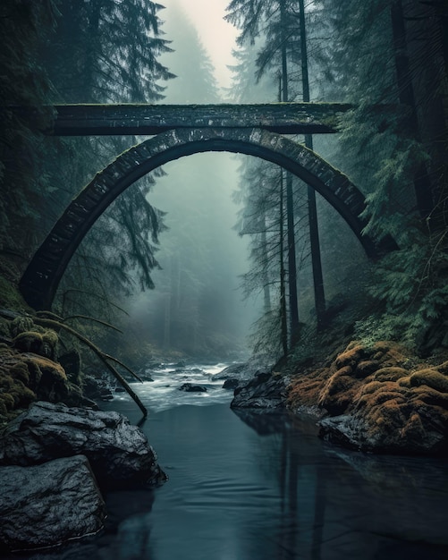 Old bridge in a forest area