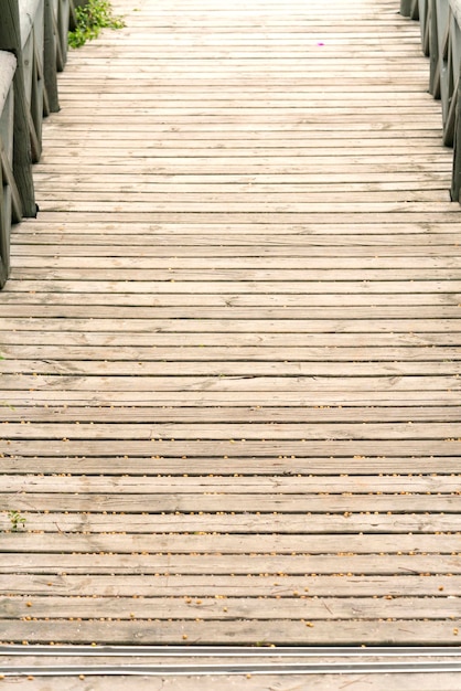 Old bridge made of wooden planks background