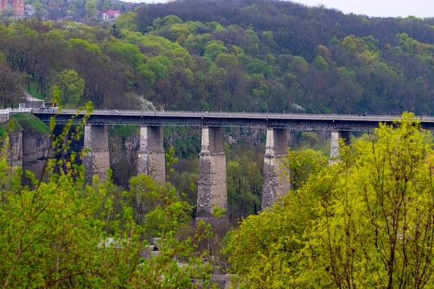 Old bridge over the river in the countryside.