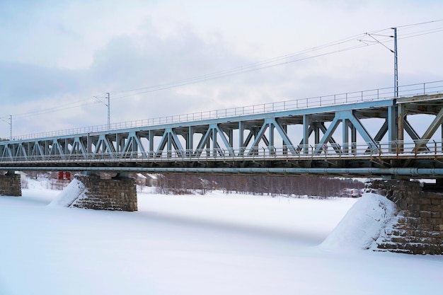 Old bridge of winter Rovaniemi, Lapland, Finland